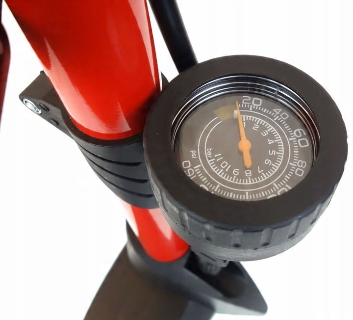 STACJONARNA POMPKA ROWEROWA METALOWA MANOMETR AMIO