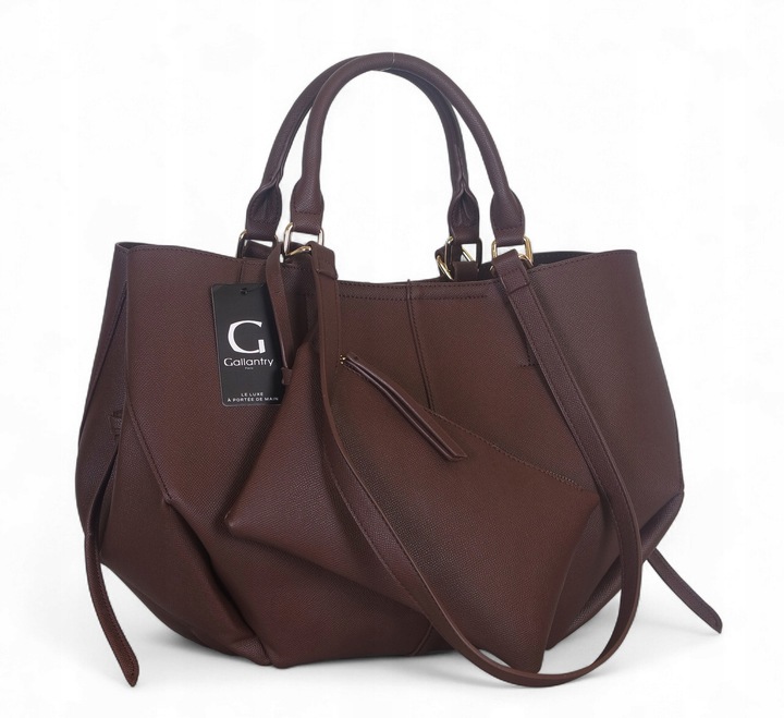Gallantry Paris Genialna czekoladowa torebka shopper Łódka Pola Portfelik