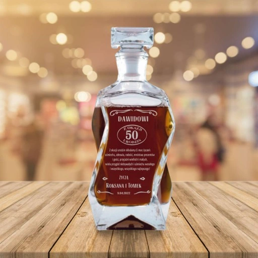 Prezent na Urodziny Karafka do Whisky z Grawerem - Niepowtarzalny Upominek