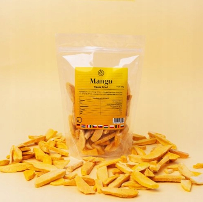 Mango suszone liofilizowane plastry bez dodatku cukru 100% naturalne 200 g