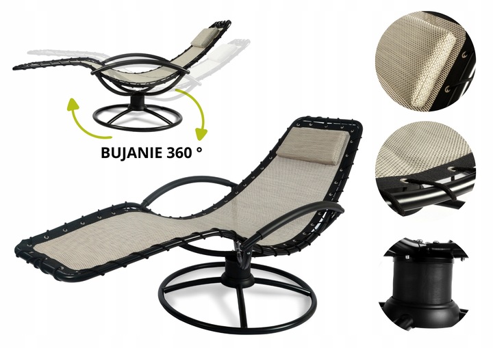 LEŻAK BUJANY OGRODOWY STALOWY MOCNY