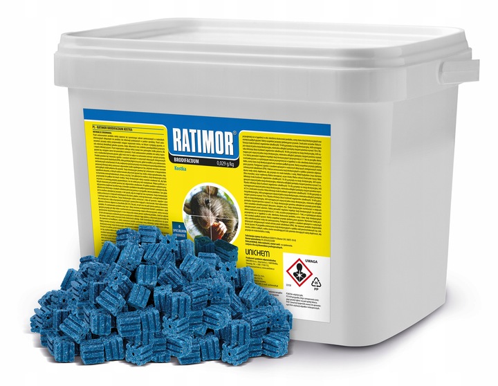 BARDZO SILNA TRUTKA TRUCIZNA NA SZCZURY MYSZY KOSTKA BRODIFAKUM 3KG RATIMOR