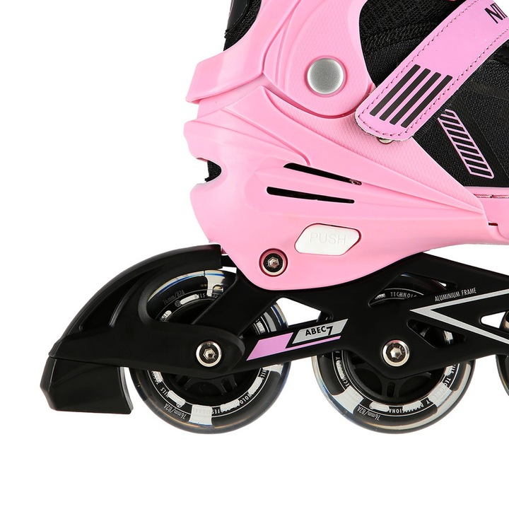 Rolki Regulowane Łyżworolki Rekreacyjne Kółka LED Kauczukowe Dziecięce