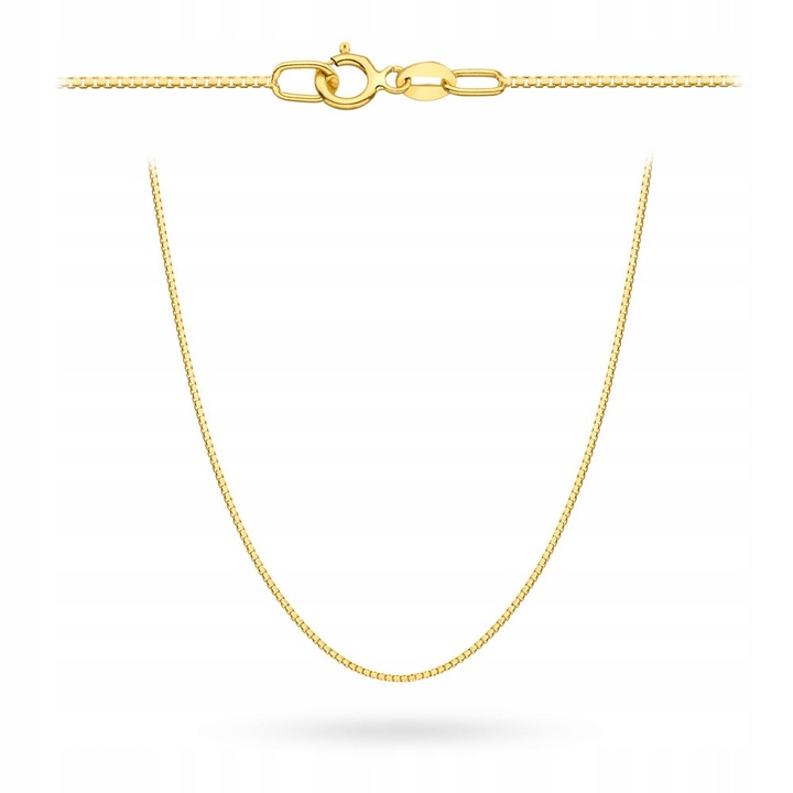 ZŁOTY ŁAŃCUSZEK KOSTKA KOSTECZKA 42 CM 585 GRAWER