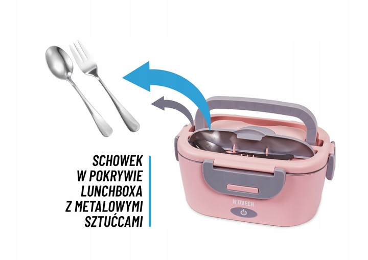 ELEKTRYCZNY LUNCH BOX POJEMNIK PODGRZEWACZ OBIADU DO BIURA AUTA TIRA 12/24V