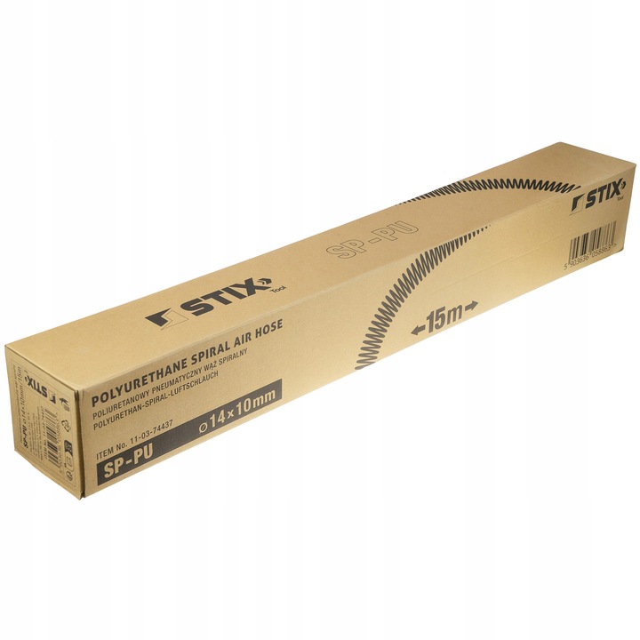 WĄŻ PRZEWÓD SPIRALNY PNEUMATYCZNY POLIURETANOWY 14x10 mm 15 m SP-PU STIX