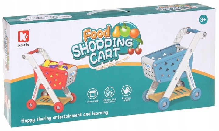 Wózek Sklepowy Na Zakupy Koszyk dla Dzieci Produkty Warzywa Owoce Akcesoria