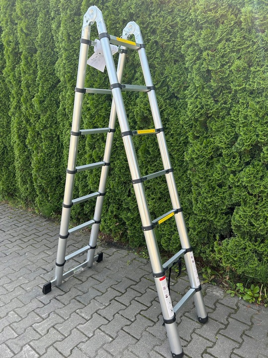 DRABINA ALUMINIOWA TELESKOPOWA PRZEGUBOWA 4.4 M (2 x 220 cm ) 2 x 7 STOPNI