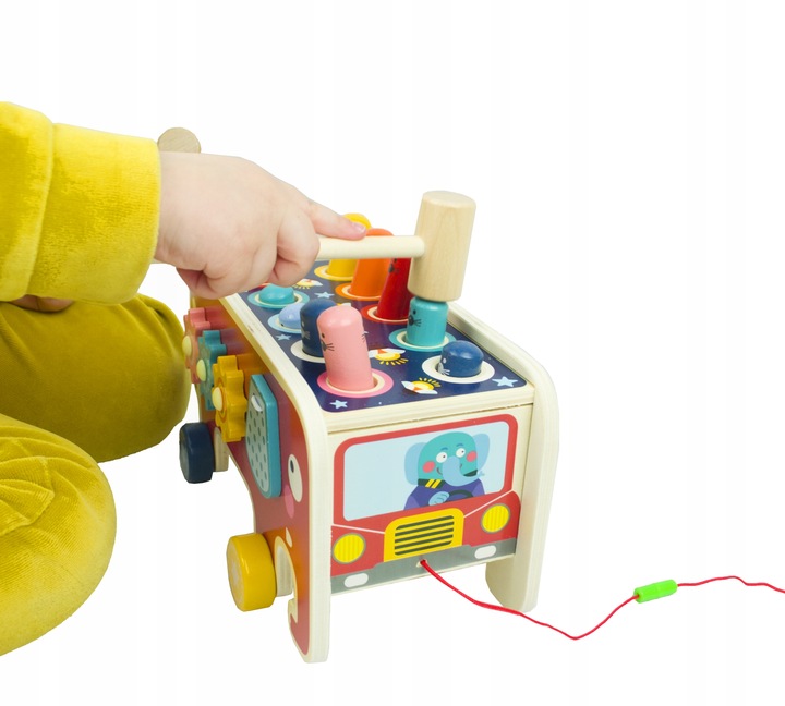 LT301 WBIJAK SŁOŃ DREWNIANY MONTESSORI KOSTKA EDUKACYJNA