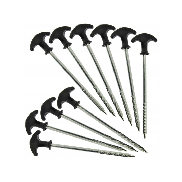 Śledzie do Namiotu Szpilki Wkręcane Długie NGT 20cm Wojskowe Kotwy Metalowe