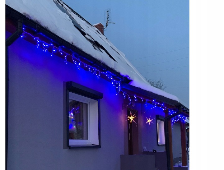SOPLE 500 LED LAMPKI ŚWIĄTECZNE ŚWIATEŁKA NIEBIESKIE 20m ZEWNETRZNE kurtyna