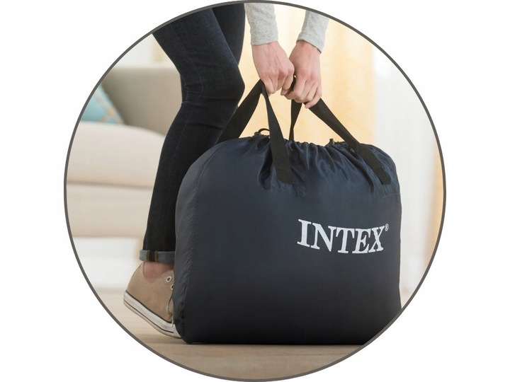 Materac Dmuchany Dwuosobowy Łóżko do Spania z Pompką 230V Intex 64490 NEW
