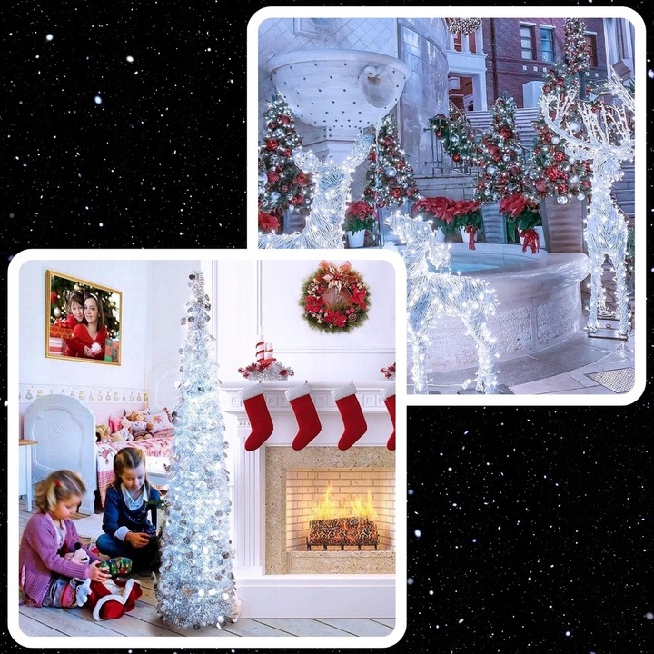 LAMPKI CHOINKOWE ŚWIĄTECZNE 1000LED ZEWNĘTRZNE WEWNĘTRZNE BIAŁE ZIMNE 68M