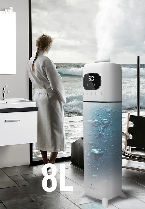 NAWILŻACZ POWIETRZA ULTRADŹWIĘKOWY DUŻY JONIZATOR 2w1 DYFUZOR Z PILOTEM 8L