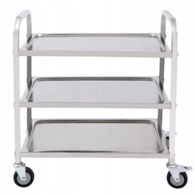 WÓZEK KELNERSKI CATERINGOWY 3 PÓŁKOWY STAL NIERDZEWNA 240 KG 95x50x93 CM