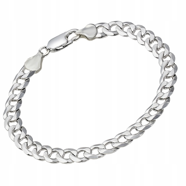 BRANSOLETKA SREBRNA MĘSKA 925 PEŁNA WŁOSKA PANCERKA NA PREZENT + GRAWER