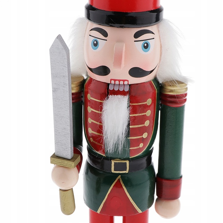 30cm Drewniany Dziadek do Orzechów Solider Figury Model Pacynka Lalka