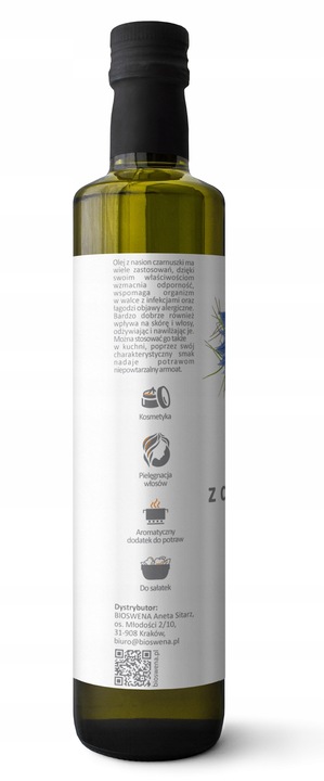 Olej z czarnuszki 250ml / BIOSWENA zimnotłoczony