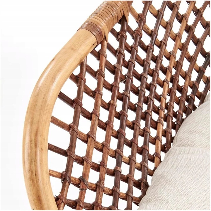 Krzesło Tarasowe do Ogrodu Balkonowe K336 z Rattanu z Podłokietnikami Boho