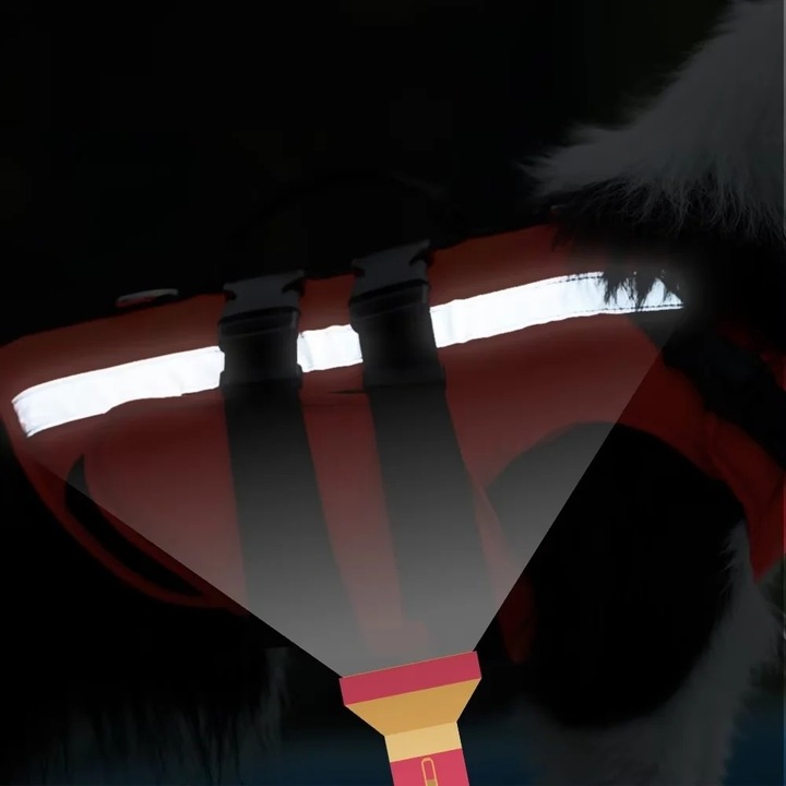 KAPOK dla Psa do Pływania Kamizelka Ratunkowa do Wody z Odblaskami roz. L