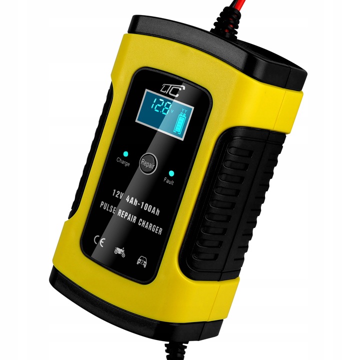 MOCNY PROSTOWNIK AUTOMATYCZNY SAMOCHODOWY LCD 100Ah LCD 12V 6A