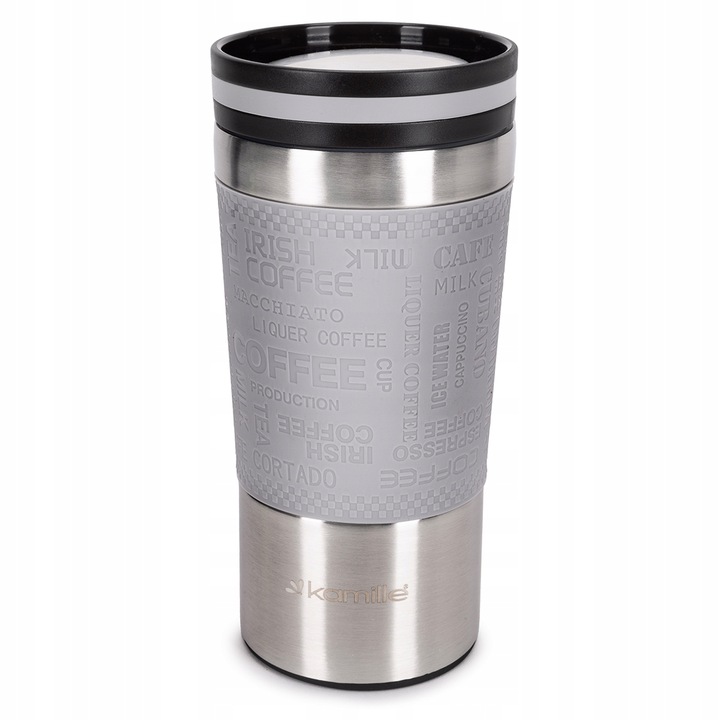 KUBEK TERMICZNY stalowy TERMOS do kawy herbaty szczelny KAMILLE 380ml