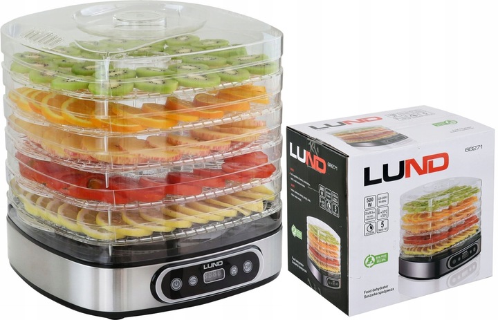 LUND SUSZARKA SPOŻYWCZA DO GRZYBÓW OWOCÓW WARZYW 500W CZASOMIERZ 5 TAC