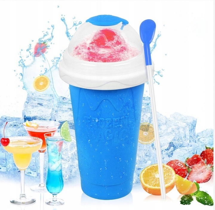 KUBEK DO ROBIENIA LODÓW GRANITY SORBETÓW SLUSHY MROŻONYCH NIEBIESKI