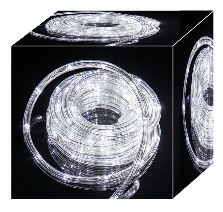 WĄŻ ŚWIETLNY 480 LED LAMPKI CHOINKOWE GIRLANDA 20 M BIAŁY ZIMNY zew / wew