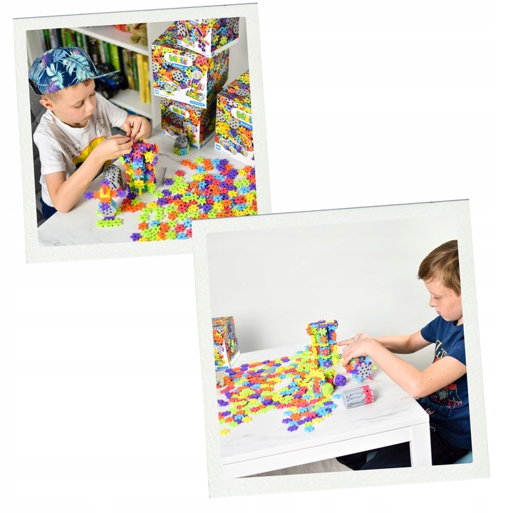 KLOCKI KONSTRUKCYJNE WAFLE MELI Basic Constructor PINK 400 el PUZZLE GOFRY