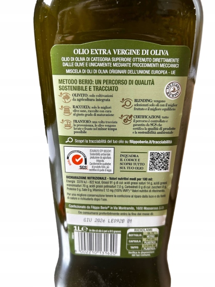 Olio Extra Vergine Filippo Berio włoska masterchef 1l