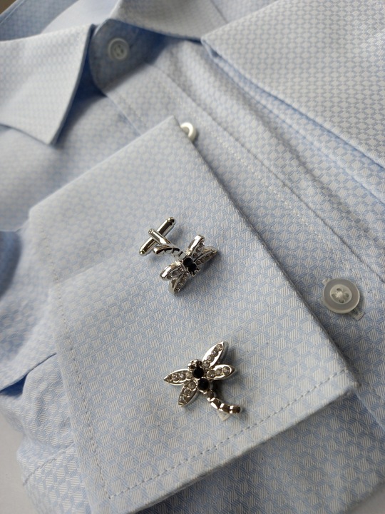 Srebrne klasyczne spinki do mankietów koszuli
