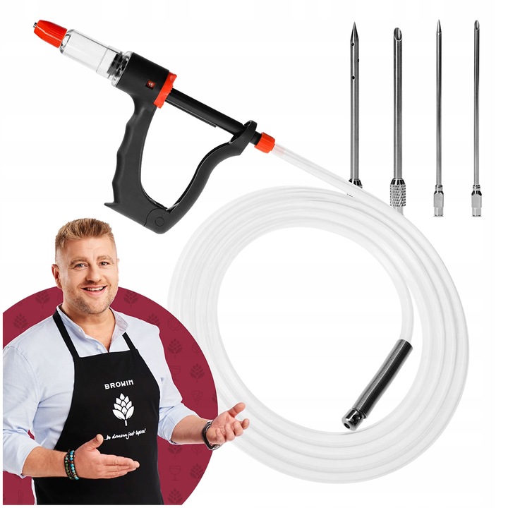 PÓŁAUTOMATYCZNA NASTRZYKIWARKA WĘDLINIARSKA do MIĘSA + ZESTAW IGIEŁ BROWIN