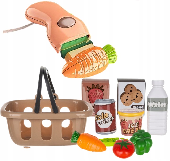 KASA FISKALNA Dla dzieci ZABAWKOWA zestaw SKANER WAGA TELEFON KOSZ ZAKUPY