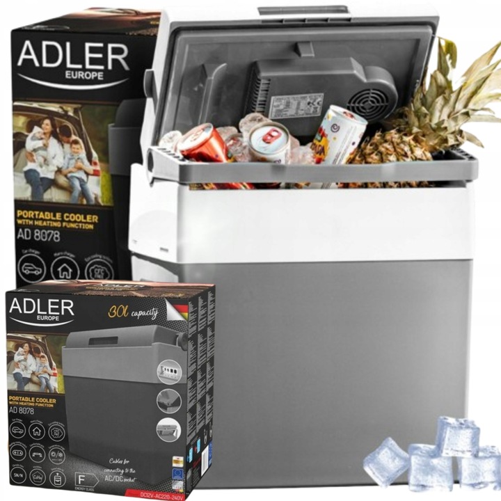 PRZENOŚNA LODÓWKA TURYSTYCZNA 28L ELEKTRYCZNA DO SAMOCHODU 12V 230V DUŻA