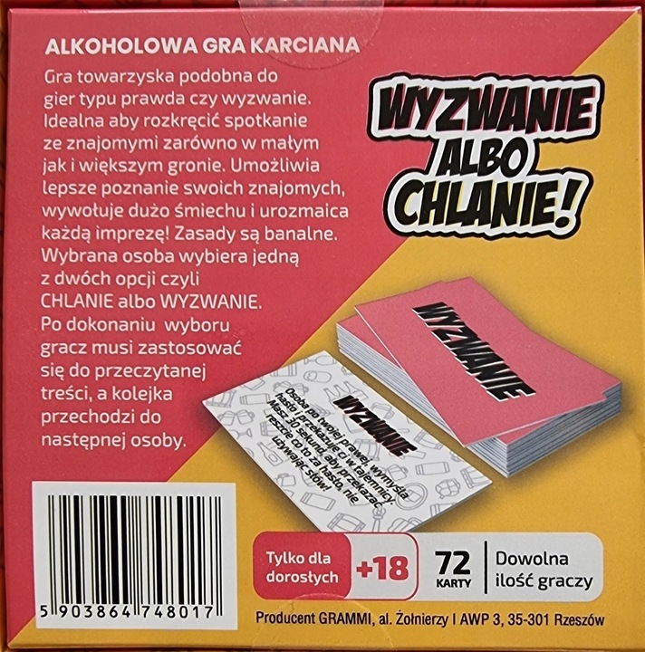 WYZWANIE ALBO CHLANIE GRA PLANSZOWA DLA DOROSŁYCH