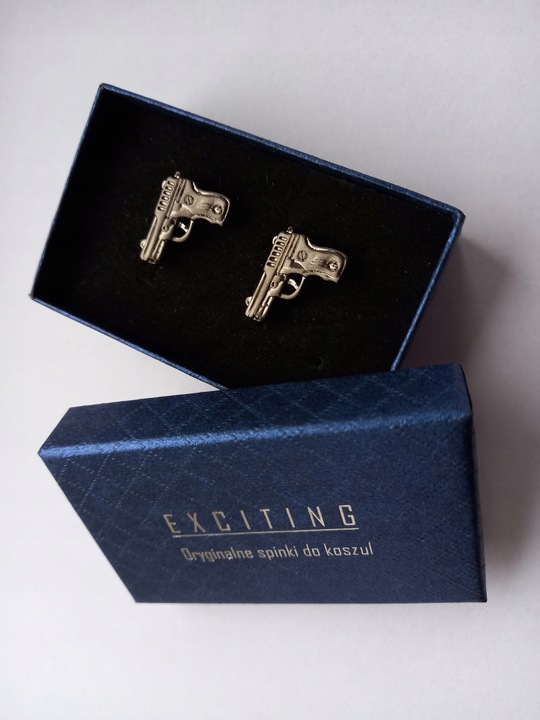 Spinki do mankietów Mały Tytanowy Pistolet