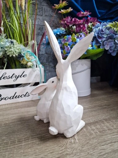 FIGURKA WIELKANOCNY ZAJĄC KRÓLIK Z MŁODYM model VI