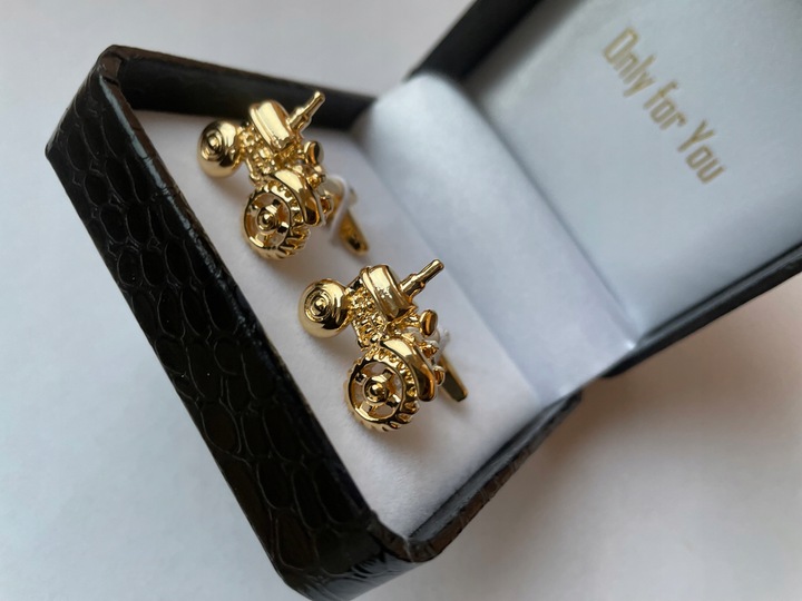 Złote spinki do mankietów Exciting Kotwica Marine Kapitańskie Żeglarskie