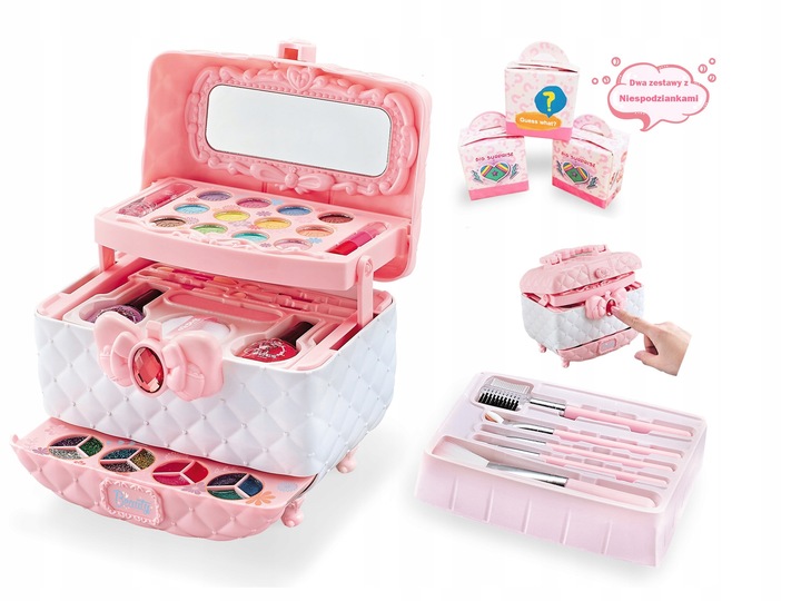 KUFEREK KOSMETYKÓW ZESTAW DO MAKIJAŻU I PAZNOKCI MAKEUP DLA DZIECI PREZENT