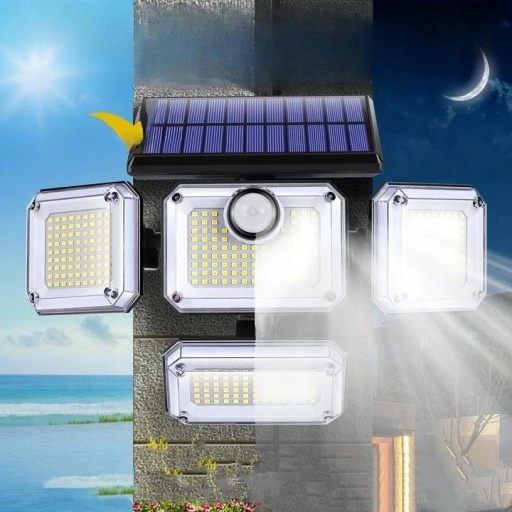 Lampa oprawa solarna LED ogrodowa z czujnikiem ruchu i zmierzchu pilot