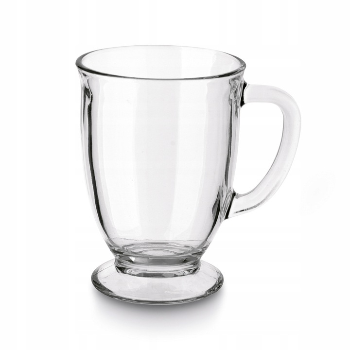 Zestaw kubków 6x DUŻY KUBEK SZKLANY do herbaty 450ml Z UCHEM do zmywarki