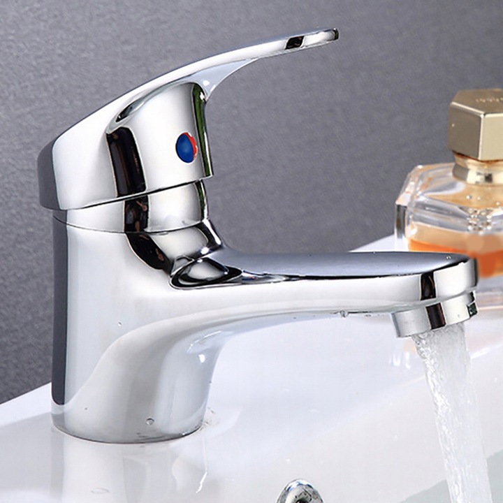 BATERIA UMYWALKOWA NISKA ŁAZIENKOWA NABLATOWA CHROM KRAN DO UMYWALKI MAŁA