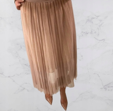 Spódnica szyfonowa pudrowa