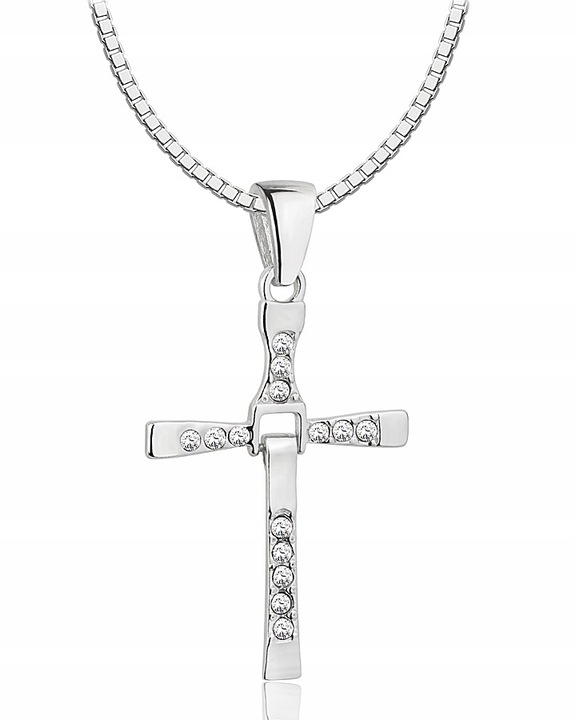 Naszyjnik Srebrny Krzyż Toretto Vin Diesel Szybcy i Wściekli srebro pr 925