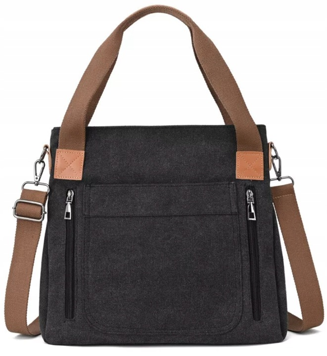 TORBA TOREBKA DAMSKA NA RAMIĘ POJEMNA MOCNA CZARNA MIEJSKA LISTONOSZKA