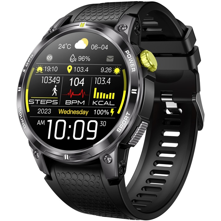 SMARTWATCH DAMSKI Z GPS MENU PL AMOLED 400mAh ROZMOWY CIŚNIENIE PULS SPORT