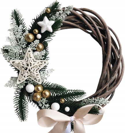 WIANEK ŚWIĄTECZNY GWIAZDKA WIENIEC STROIK NA DRZWI