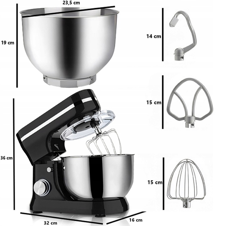 ROBOT KUCHENNY PLANETARNY Z MISĄ 3w1 WIELOFUNKCYJNY MIKSER MOC 3200W 6L