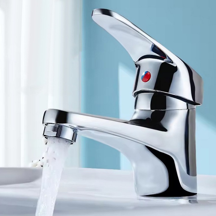 Bateria stojąca umywalkowa kran do umywalki zlewu chromowa niska nablatowa